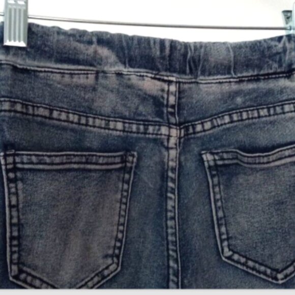 Biker Jogger Jeans Adult Sz 6 Ruching Zipper Detail Pull-On Elastic Hem Grunge - Picture 5 of 9